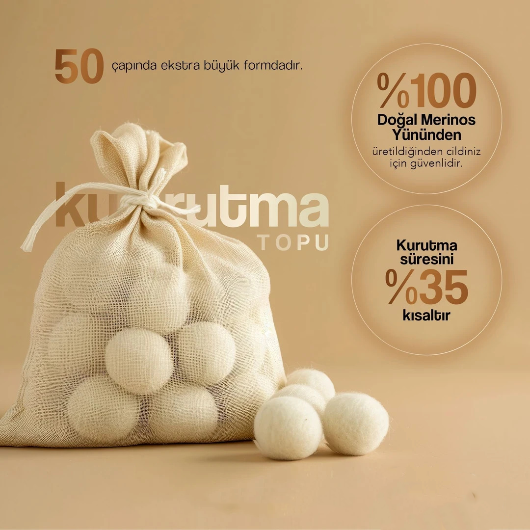 Mira Home - Kurutma/Çamaşır Topu 3 Adet - 1 Adet Koku (Esans) Hediye